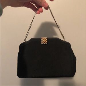 Unbranded Mini Black Clutch Purse Gold Hardware